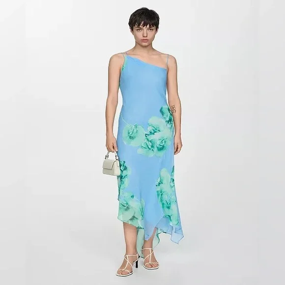 green emerald velvet dress Mango Lace Cut-out Long Silk Slip Dress